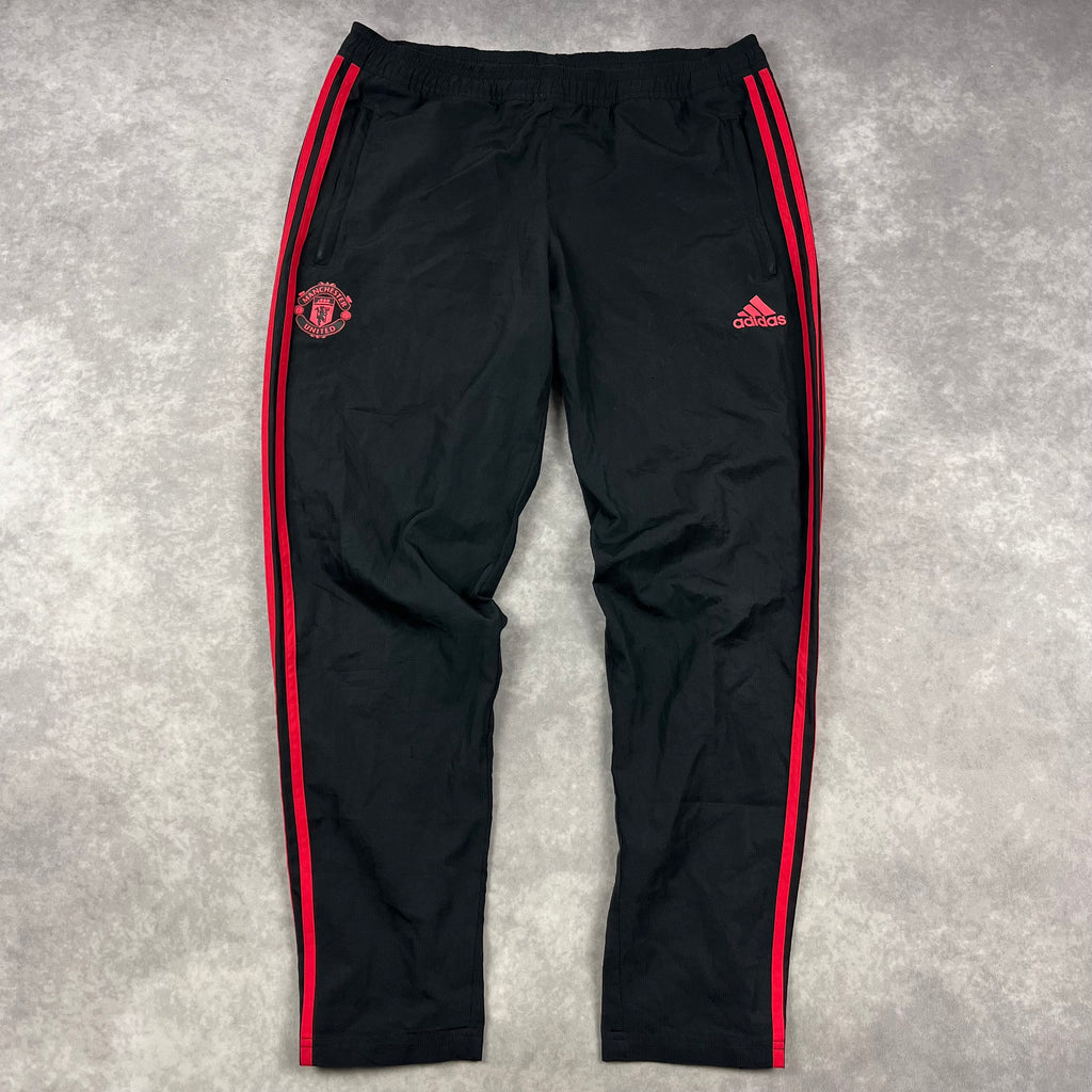 Vintage Manchester United Fußball Trackpants schwarz 