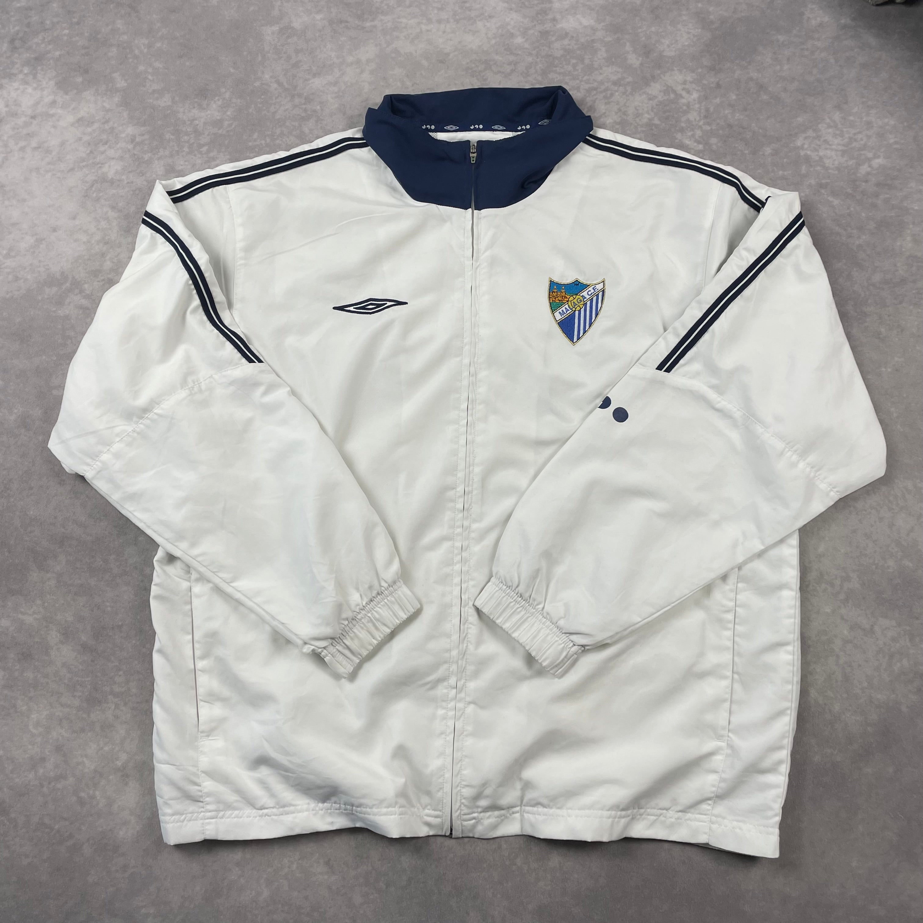 Vintage Umbro weiße Malaga Trackjacke 